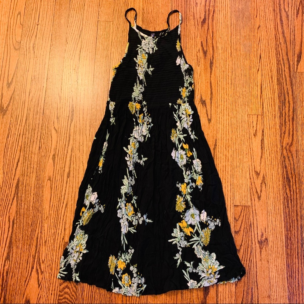 [Massini] Floral Gauzy Maxi Dress - S